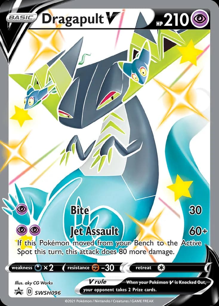 Dragapult V card front, SWSH Black Star Promos SWSH096