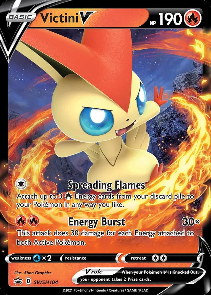 SWSH Black Star Promos Victini V card front, SWSH104