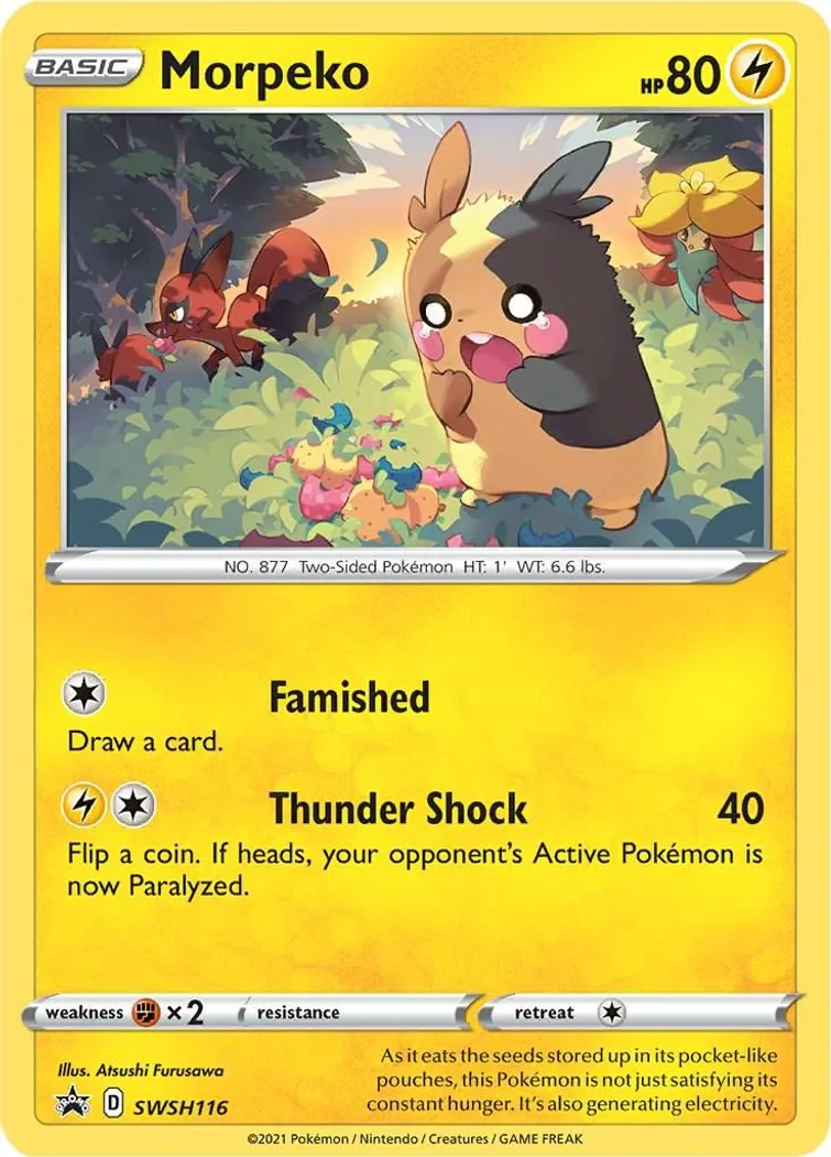 Morpeko card front, SWSH Black Star Promos SWSH116