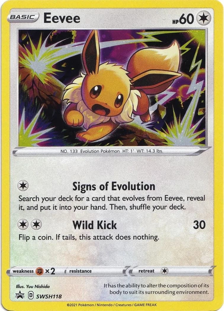 Eevee card front, SWSH Black Star Promos SWSH118