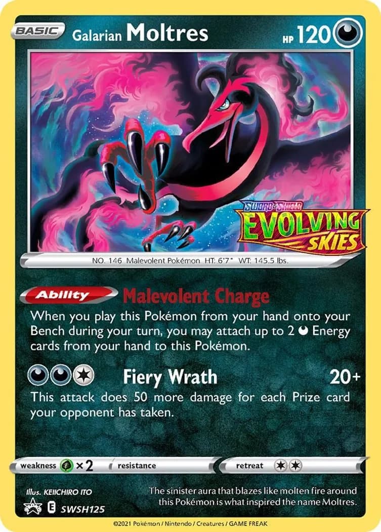 Galarian Moltres card front, SWSH Black Star Promos SWSH125