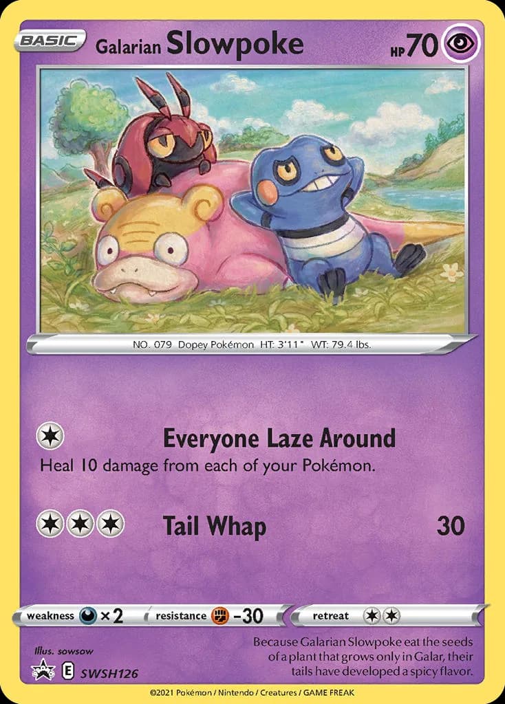 Galarian Slowpoke card front, SWSH Black Star Promos SWSH126