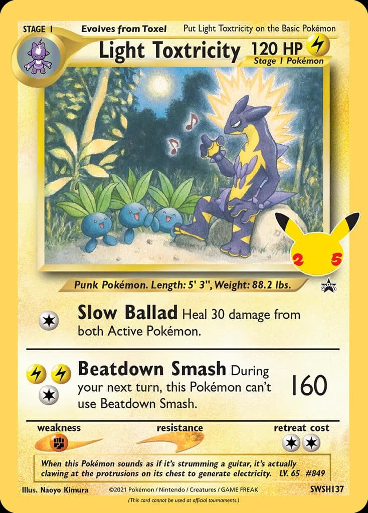 Light Toxtricity card front, SWSH Black Star Promos SWSH137