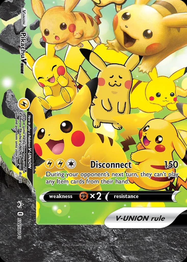 SWSH Black Star Promos Pikachu V-UNION holo promo card front, SWSH141