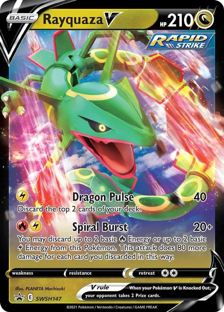 Rayquaza V card front, SWSH Black Star Promos SWSH147