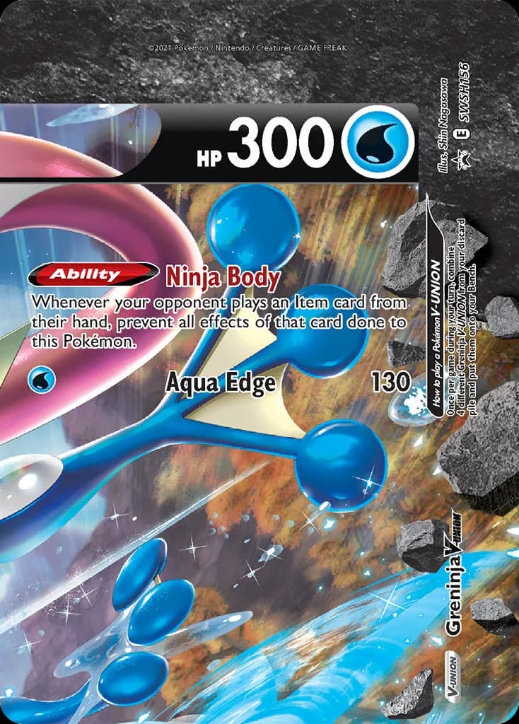 Greninja V-UNION card front, SWSH Black Star Promos SWSH156