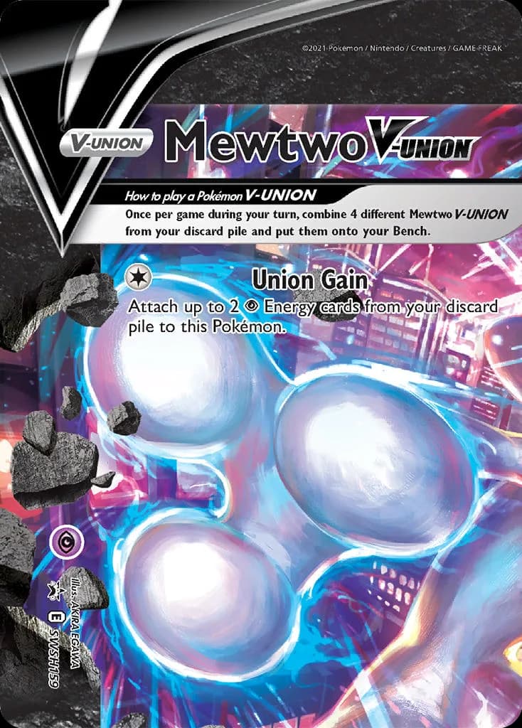 Mewtwo V-UNION card front, SWSH Black Star Promos SWSH159