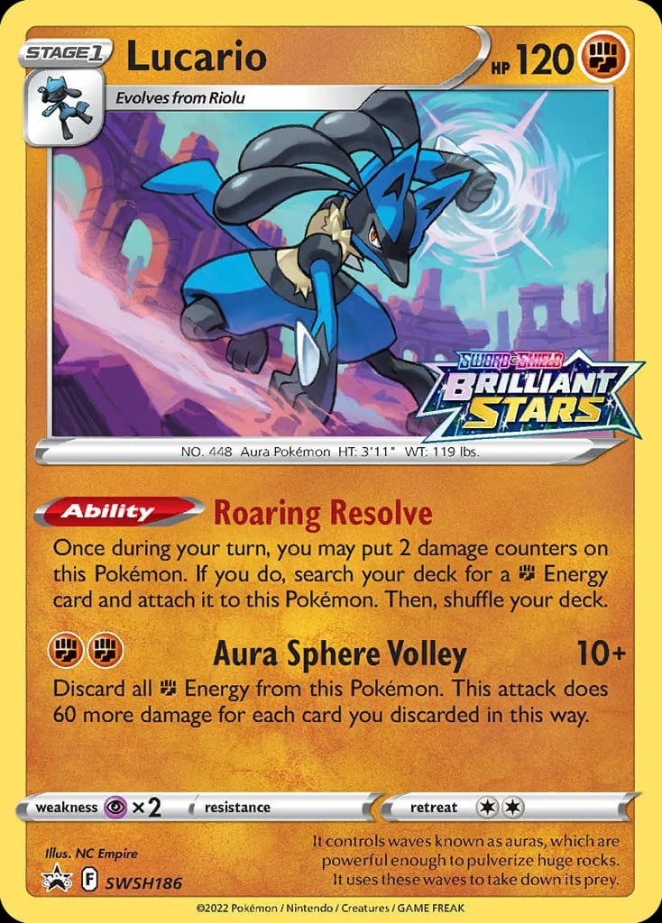 Lucario card front, SWSH Black Star Promos SWSH186