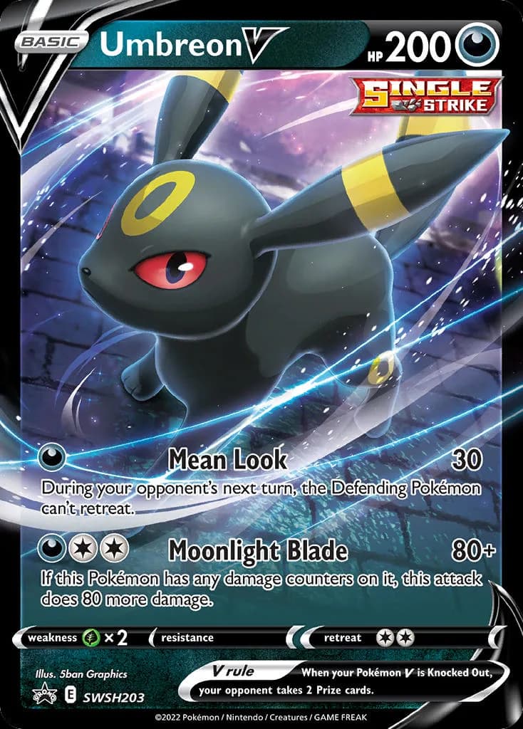 SWSH Black Star Promos Umbreon V holo promo card front, SWSH203