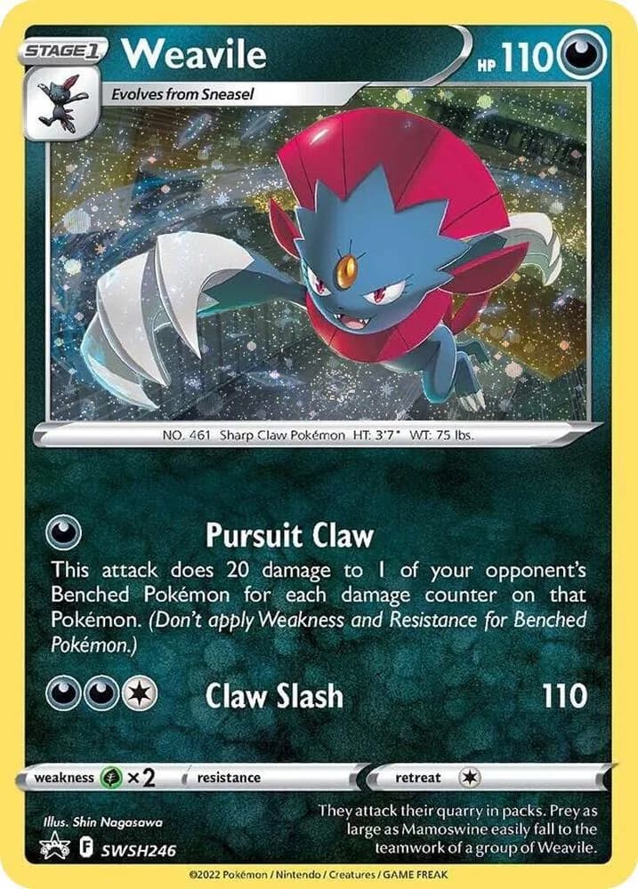 SWSH Black Star Promos Weavile holo promo card front, SWSH246