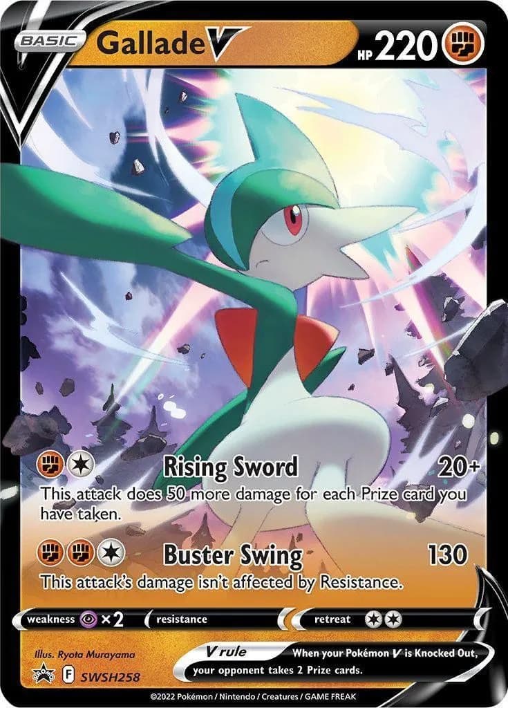 SWSH Black Star Promos Gallade V holo promo card front, SWSH258
