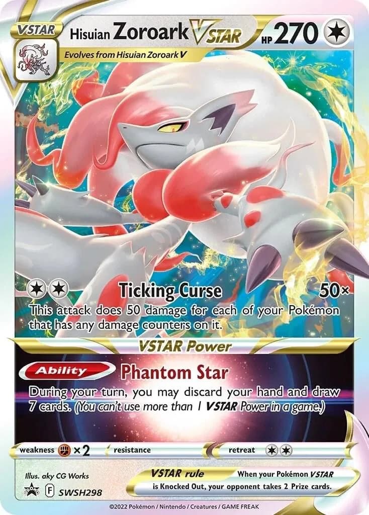 Hisuian Zoroark VSTAR holo card front, SWSH Black Star Promos SWSH298