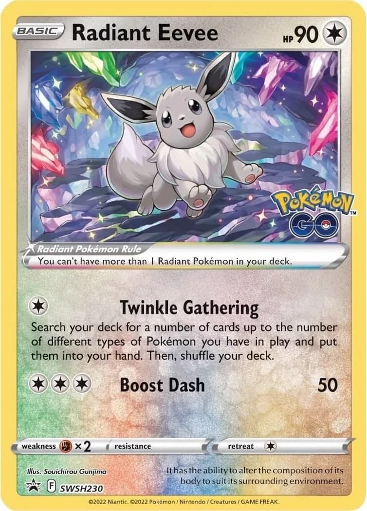 Radiant Eevee card front, SWSH Black Star Promos SWSH230