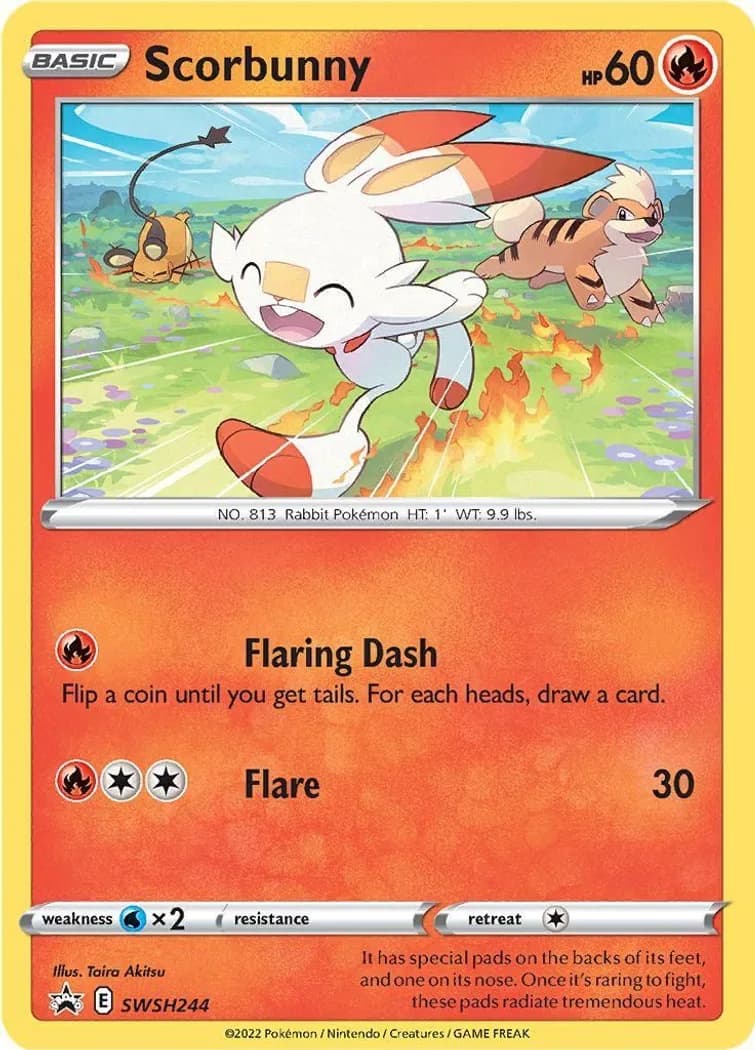 Scorbunny card front, SWSH Black Star Promos SWSH244