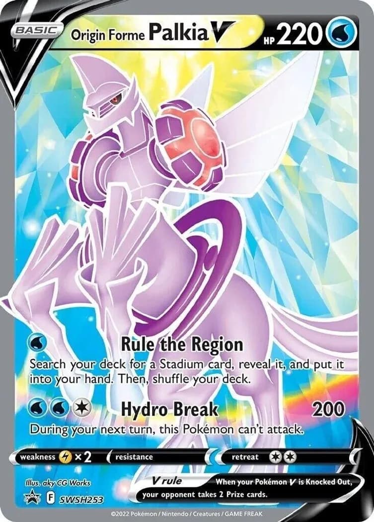 Origin Forme Palkia V card front, SWSH Black Star Promos SWSH253