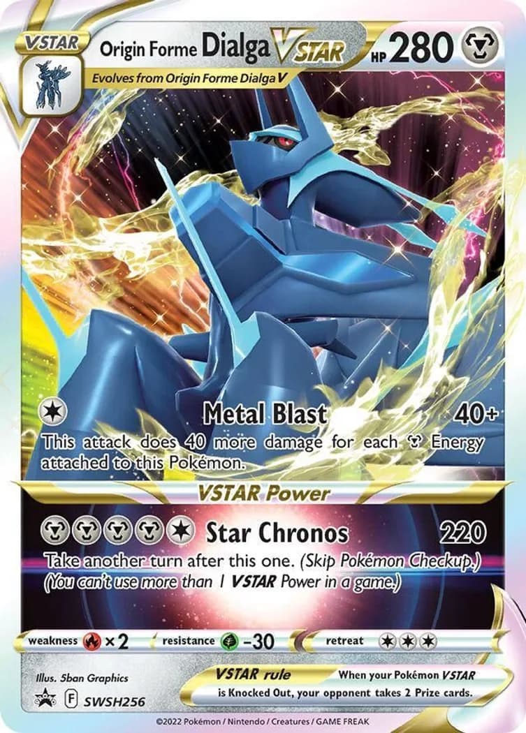 Origin Forme Dialga VSTAR card front, SWSH Black Star Promos SWSH256