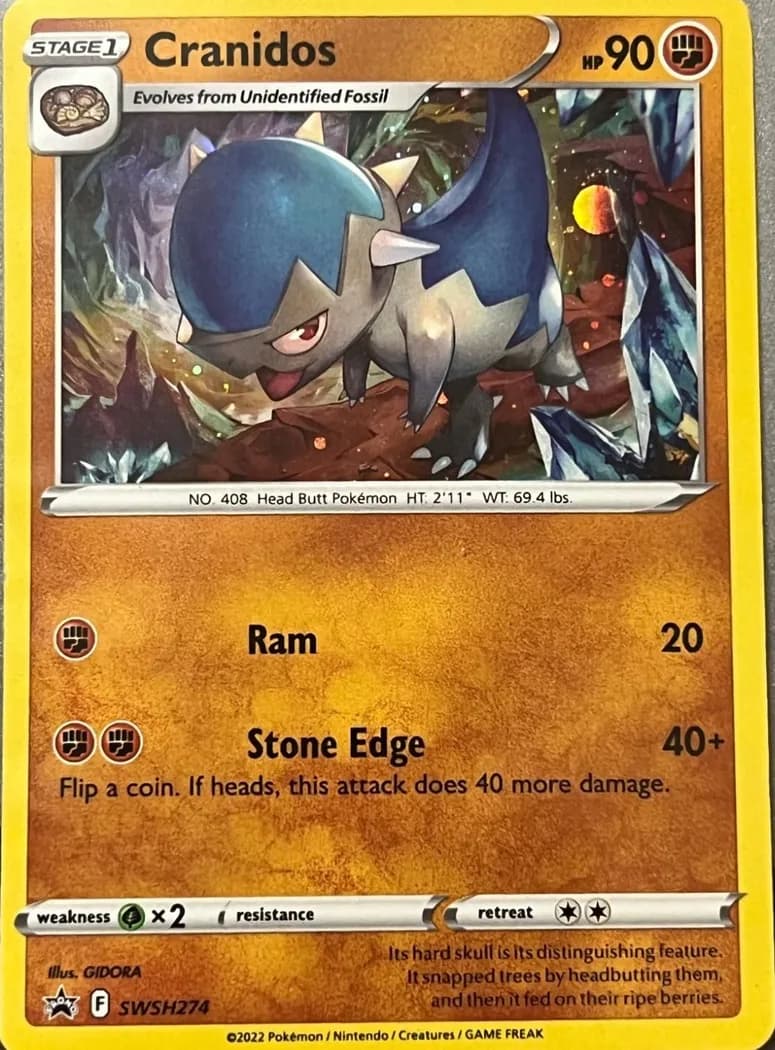 Cranidos card front, SWSH Black Star Promos SWSH274