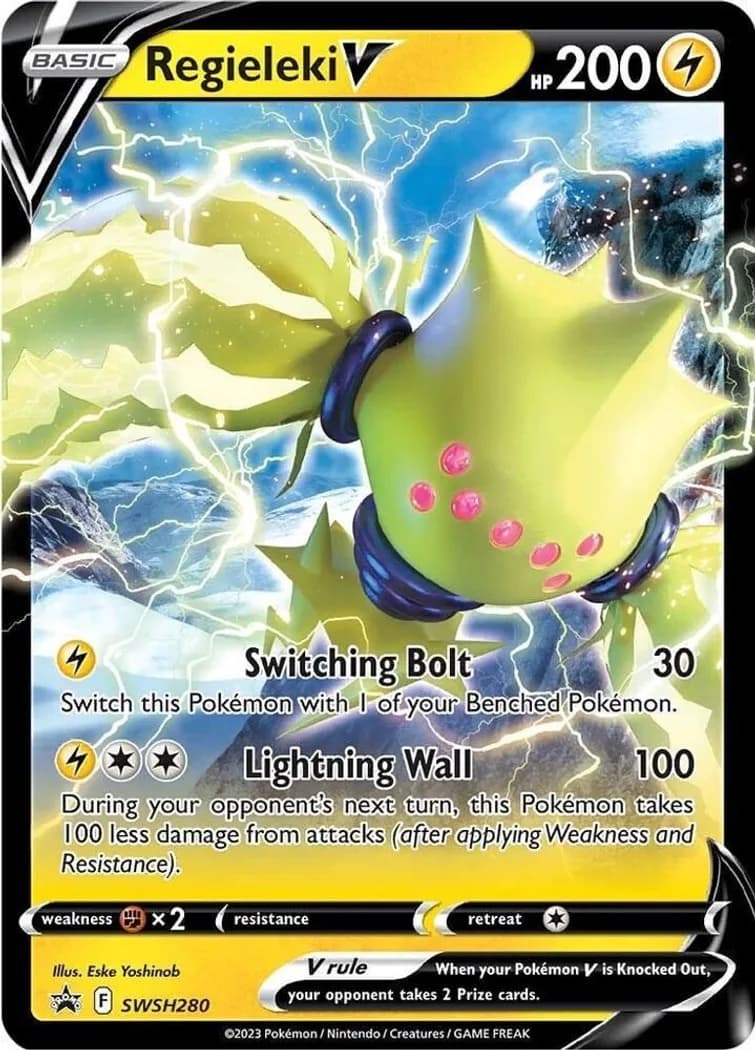 Regieleki V card front, SWSH Black Star Promos SWSH280