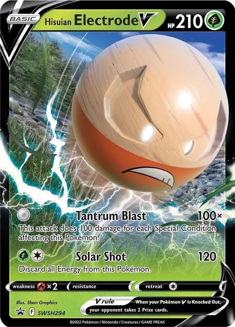 Hisuian Electrode V card front, SWSH Black Star Promos SWSH294