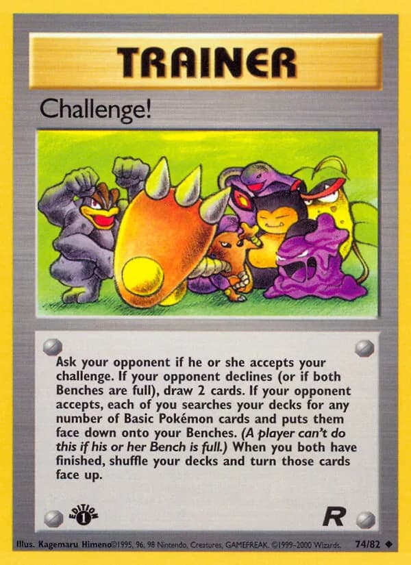 1st Edition Challenge! card front, Team Rocket 74/82