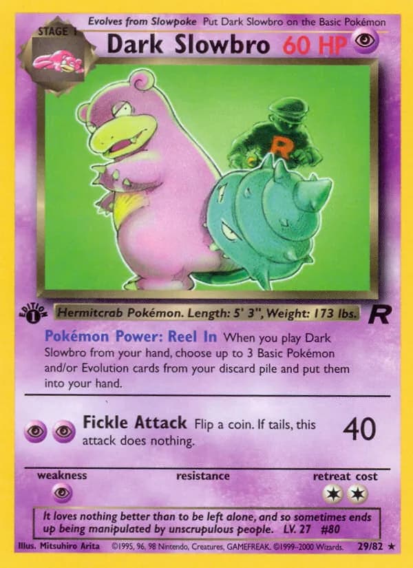 1st Edition Dark Slowbro card front, Team Rocket 29/82