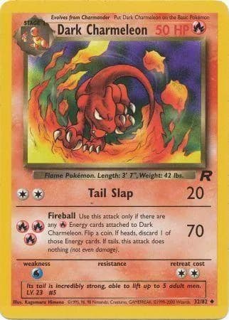 Unlimited Dark Charmeleon card front, Team Rocket 32/82