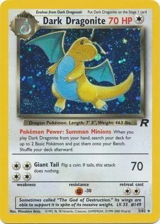 Unlimited Dark Dragonite card front, Team Rocket 5/82