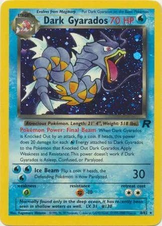 Unlimited Dark Gyarados card front, Team Rocket 8/82