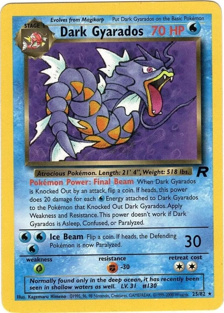 Unlimited Dark Gyarados card front, Team Rocket 25/82