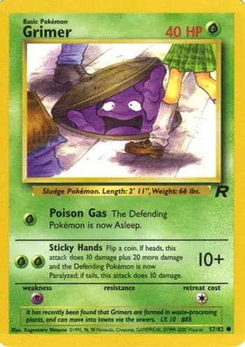 Unlimited Grimer card front, Team Rocket 57/82