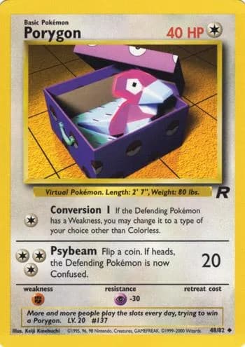 Unlimited Porygon card front, Team Rocket 48/82