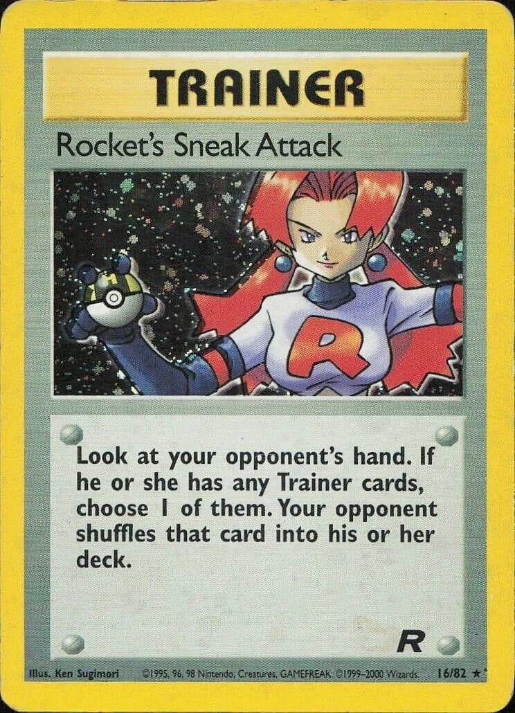 Unlimited Rocket's Sneak Attack card front, Team Rocket 16/82