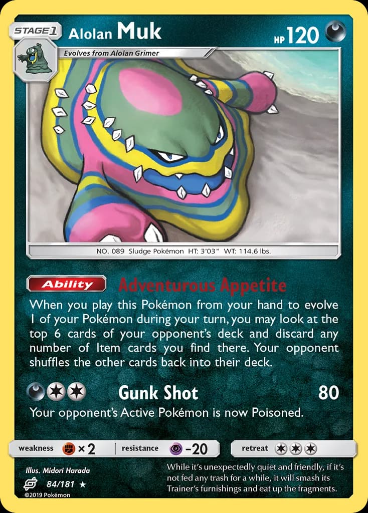 Team Up Alolan Muk card front, 84/181