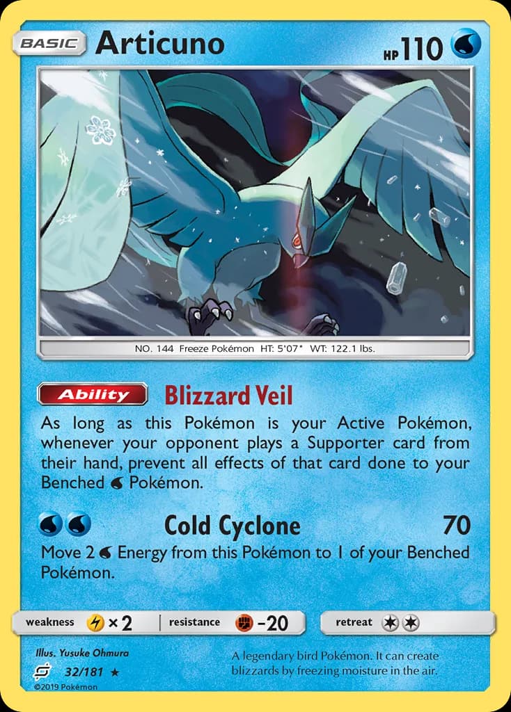 Articuno card front, Team Up 32/181