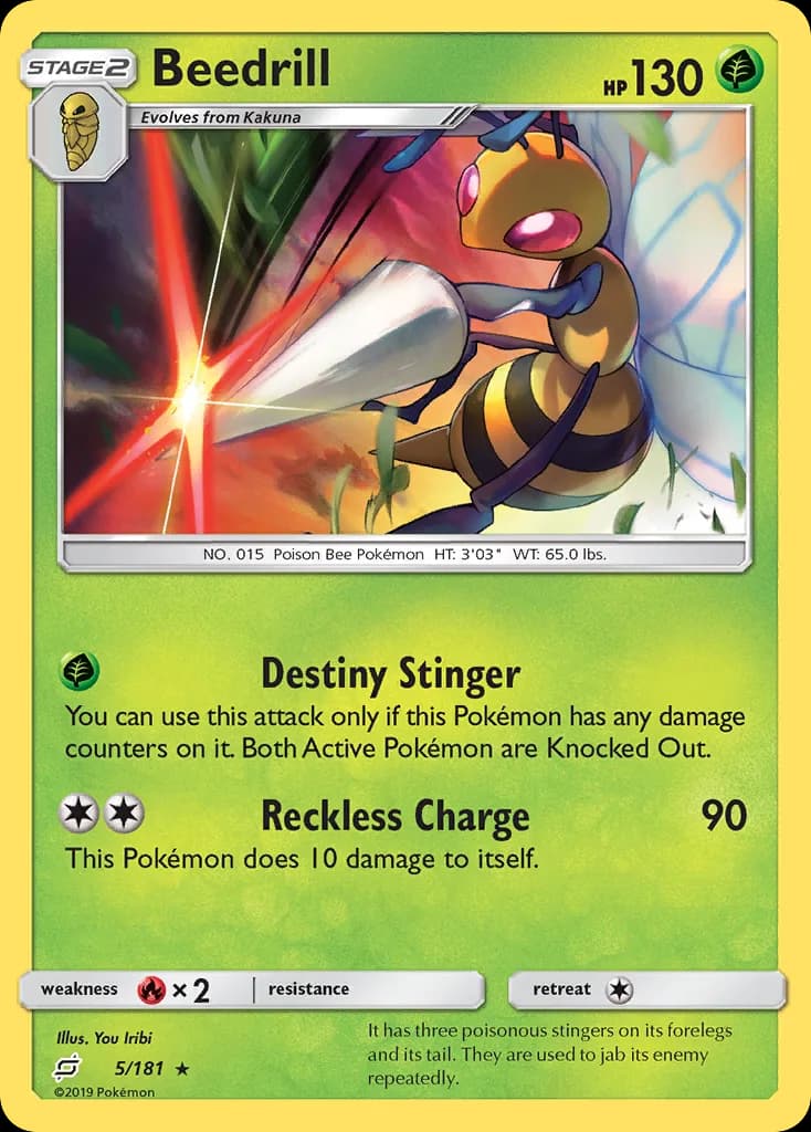 Team Up Beedrill card front, 5/181