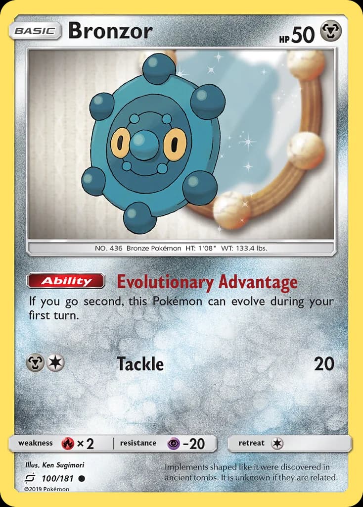 Team Up Bronzor card front, 100/181