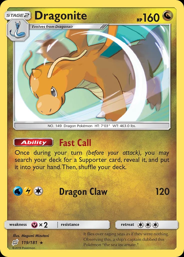 Dragonite card front, Team Up 119/181
