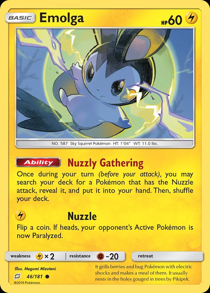 Team Up Emolga card front, 46/181
