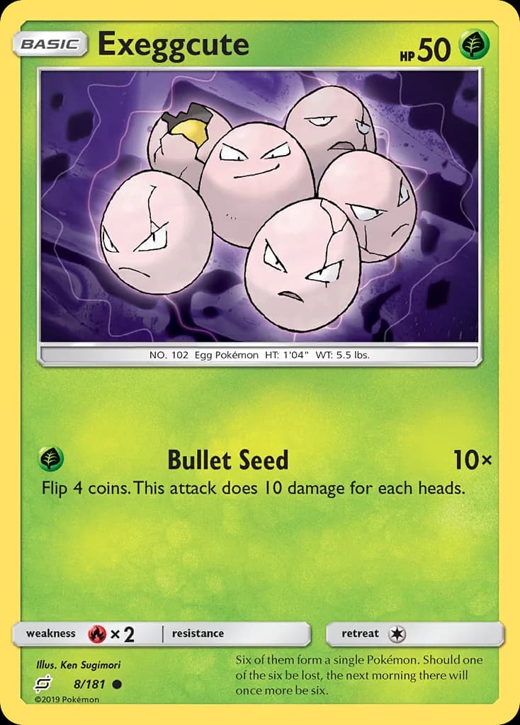 Team Up Exeggcute card front, 8/181
