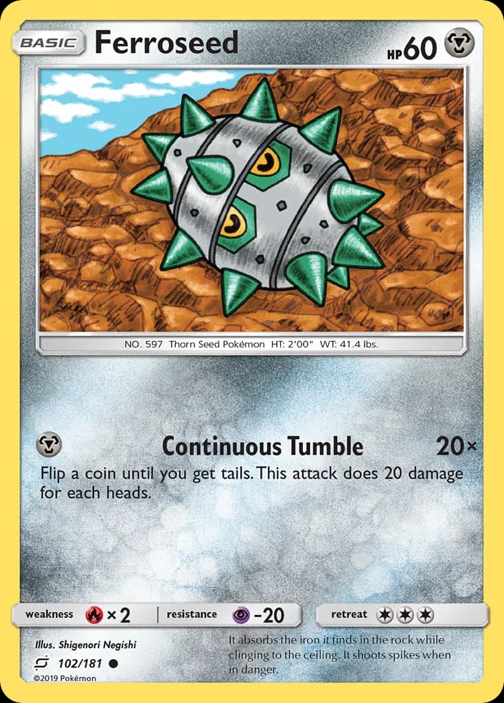 Team Up Ferroseed card front, 102/181