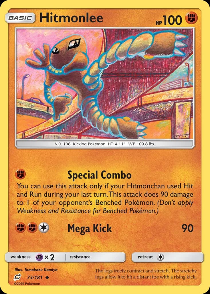 Team Up Hitmonlee card front, 73/181