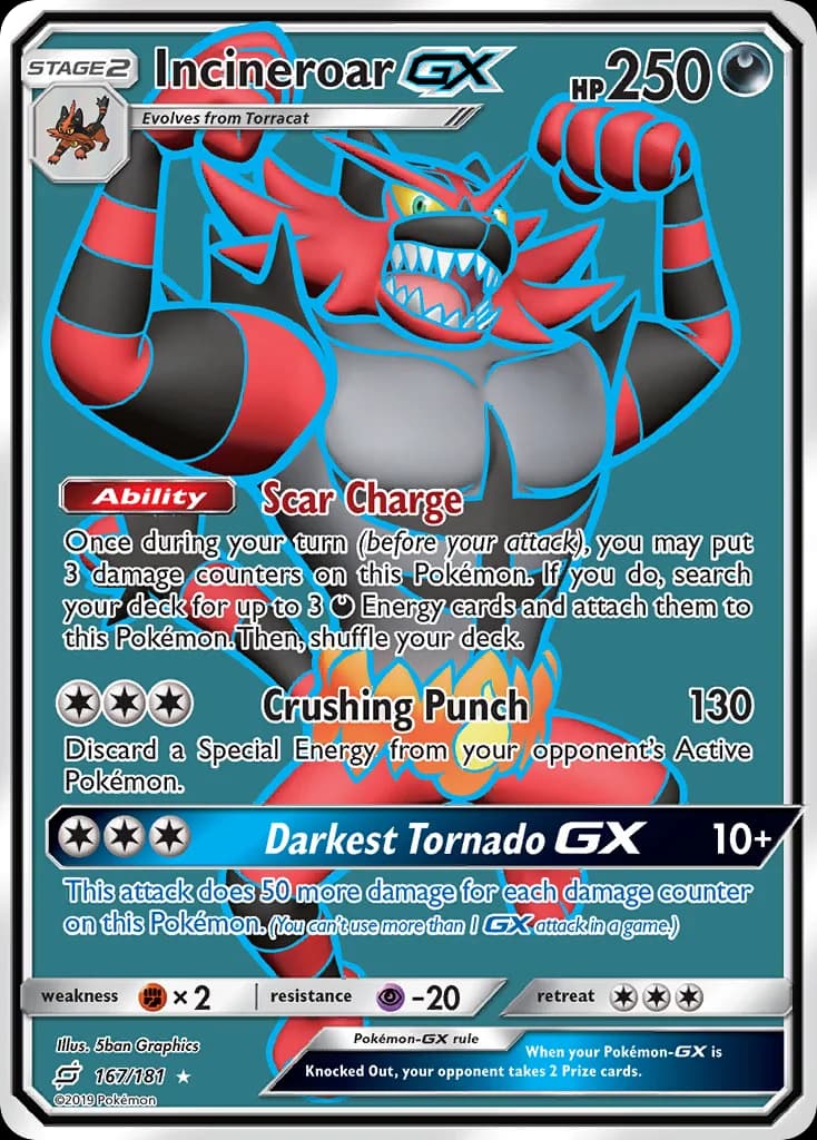 Team Up Incineroar-GX card front, 167/181