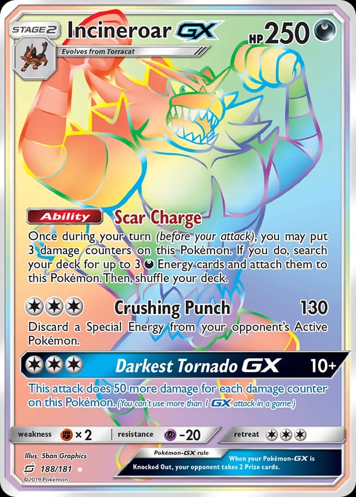 Team Up Incineroar-GX card front, 188/181