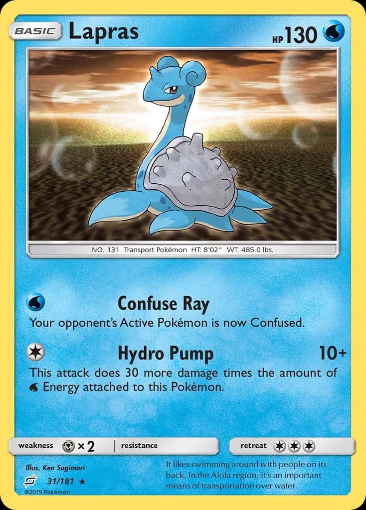 Lapras card front, Team Up 31/181