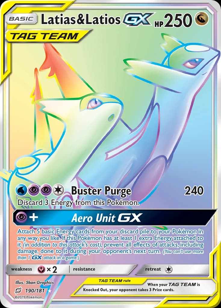 Team Up Latias & Latios-GX card front, 190/181
