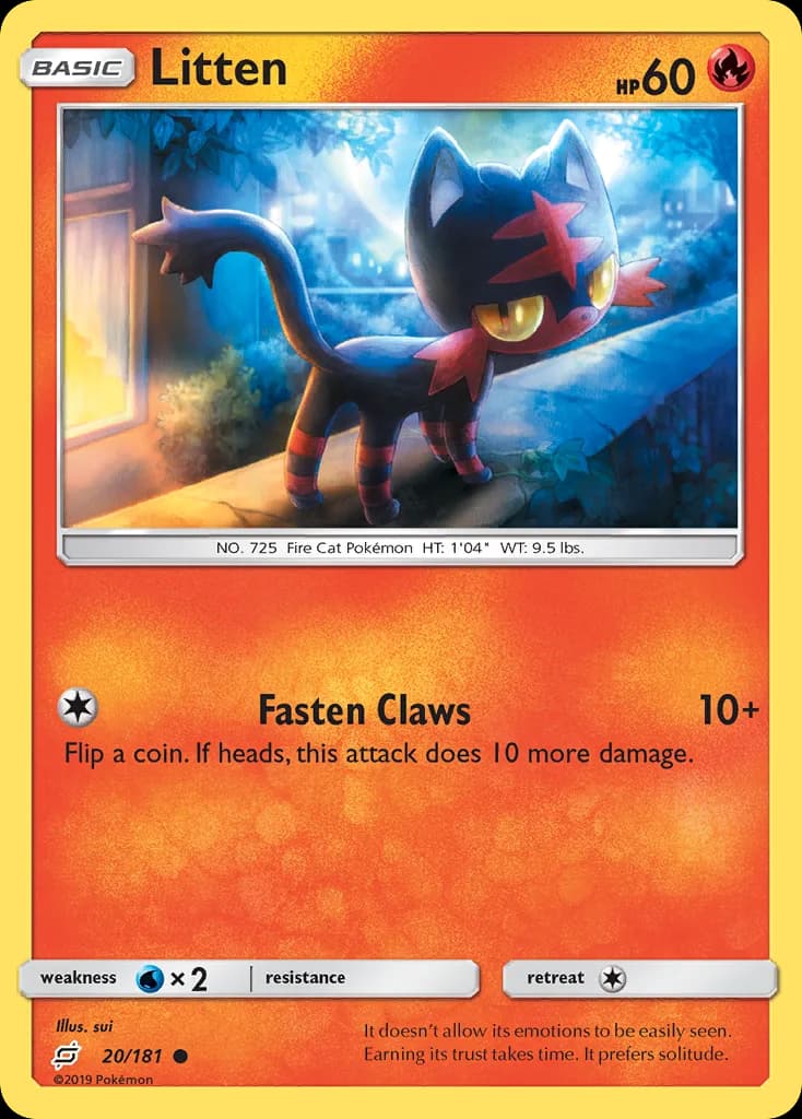 Team Up Litten card front, 20/181