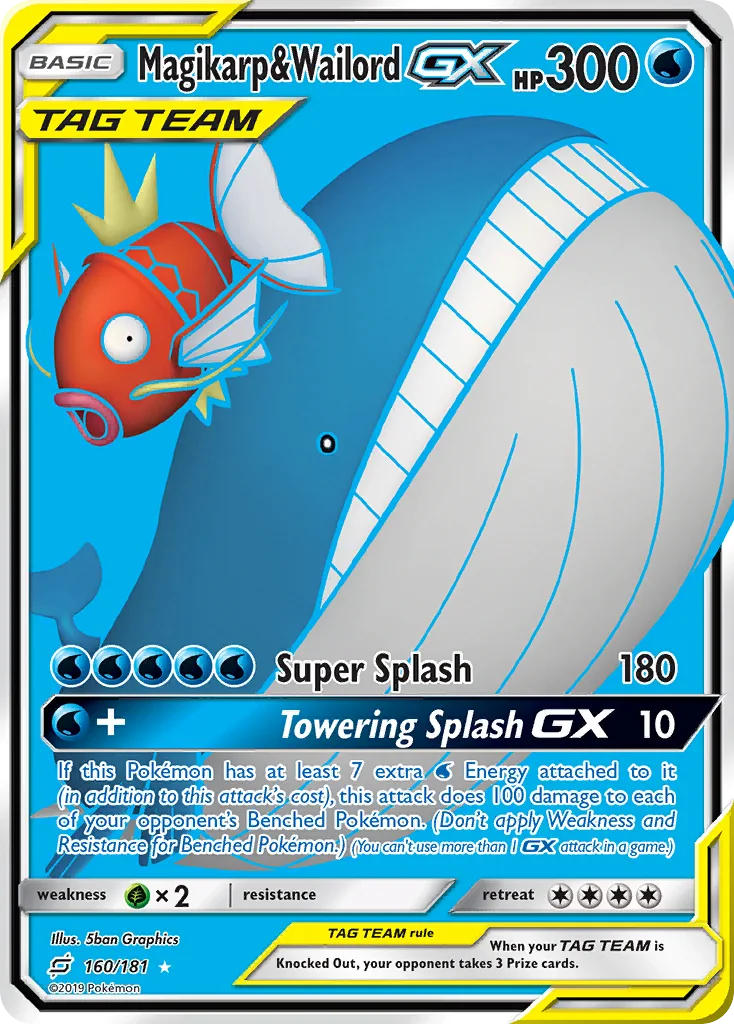 Team Up Magikarp & Wailord-GX card front, 160/181
