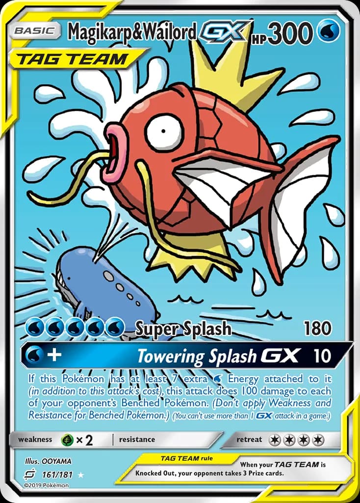 Team Up Magikarp & Wailord GX card front, 161/181