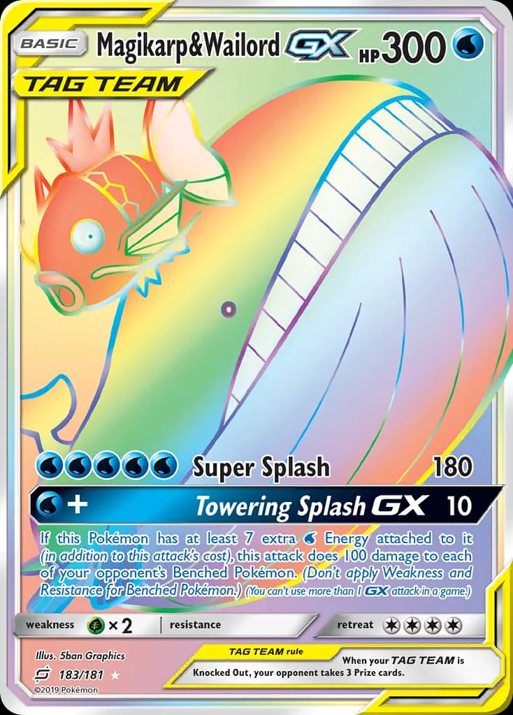 Team Up Magikarp & Wailord-GX card front, 183/181