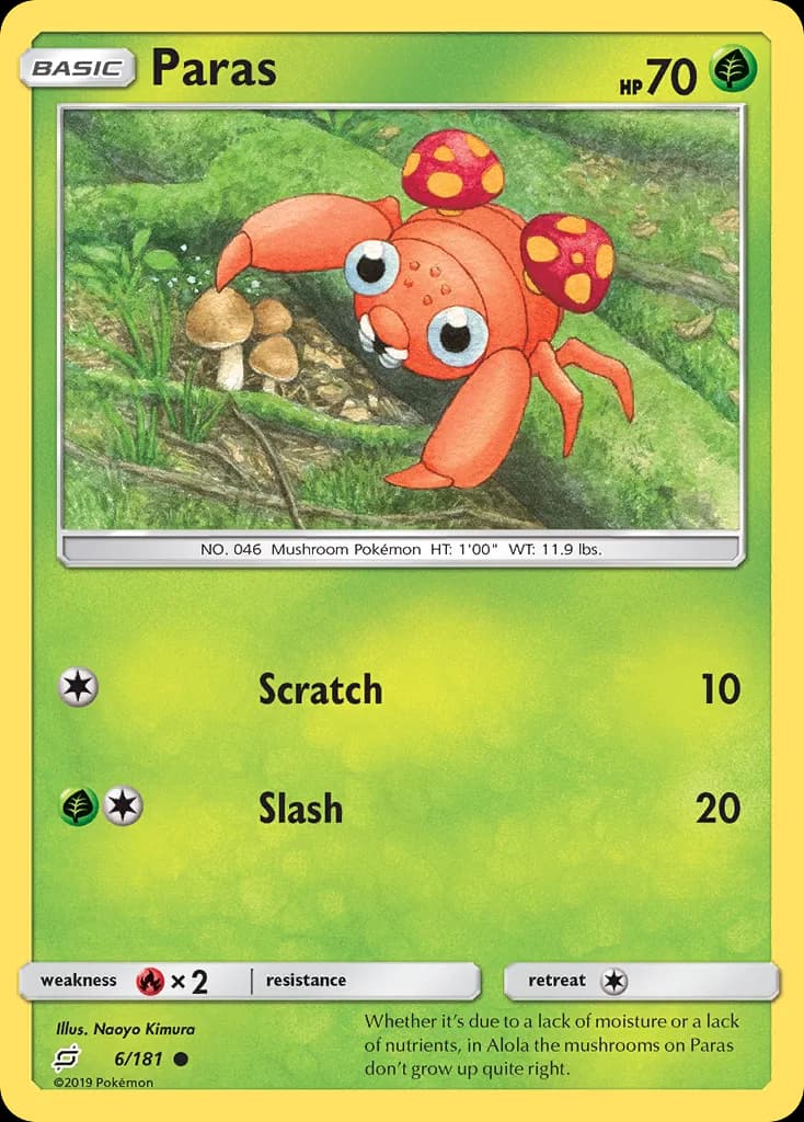 Team Up Paras card front, 6/181